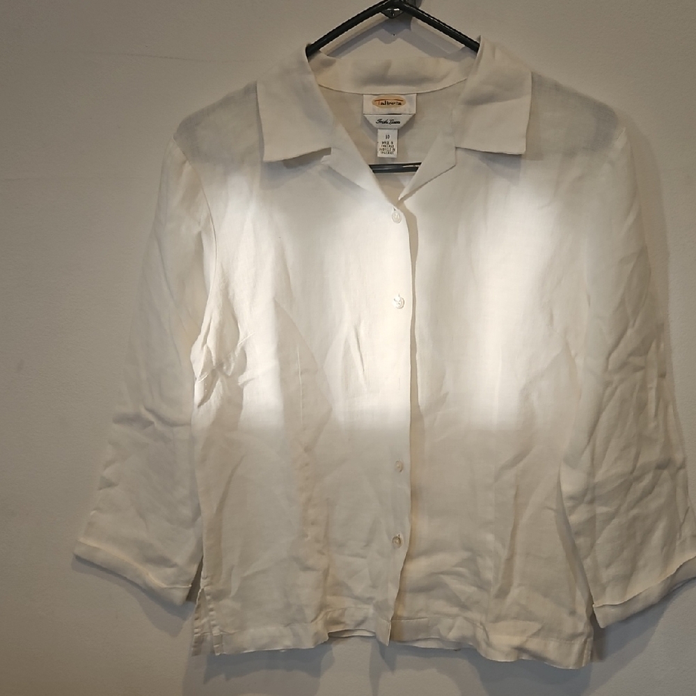 Talbots White Button-Down Shirt